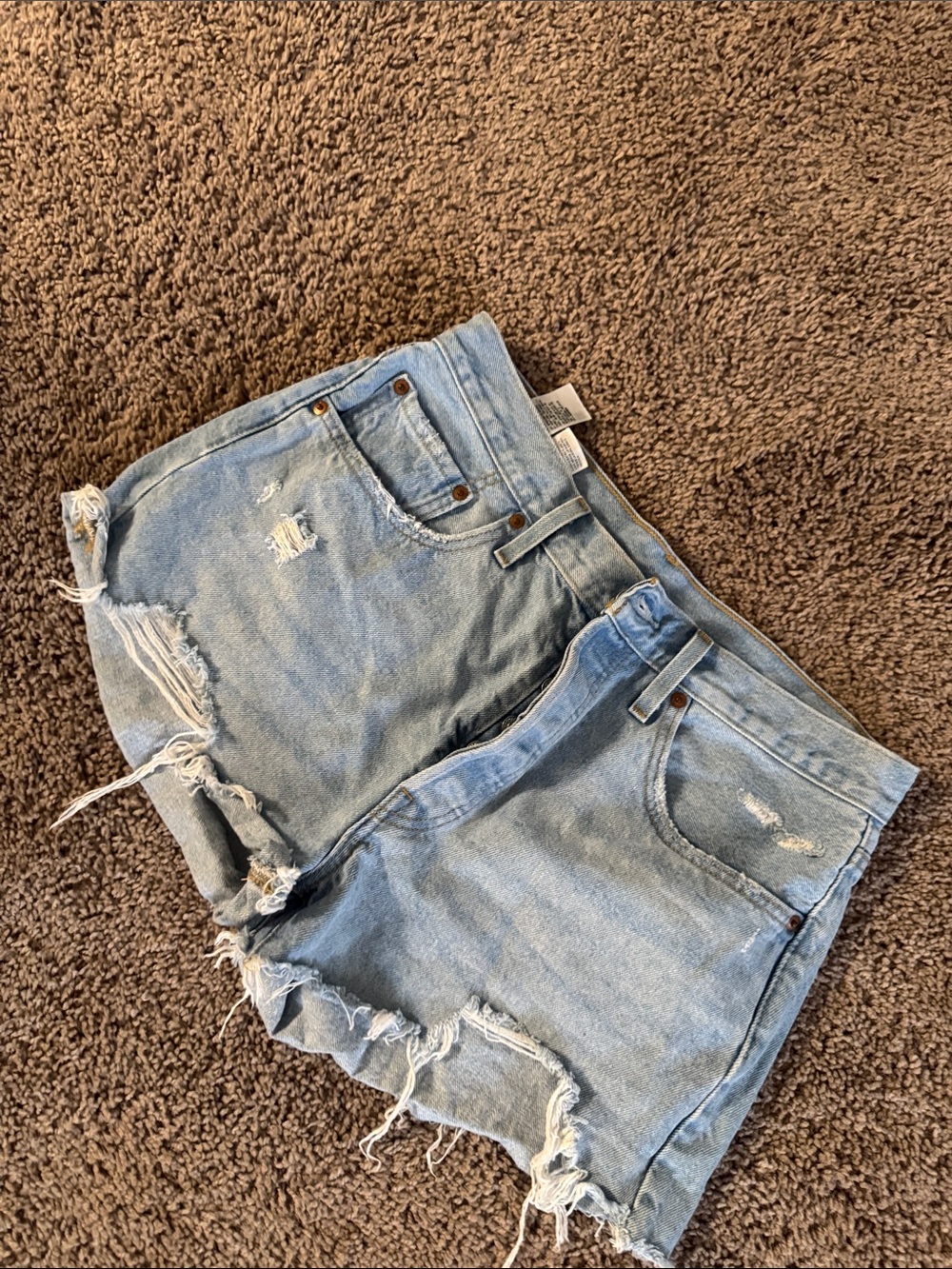 Levi's Light Blue Distressed Cutoff Denim Shorts